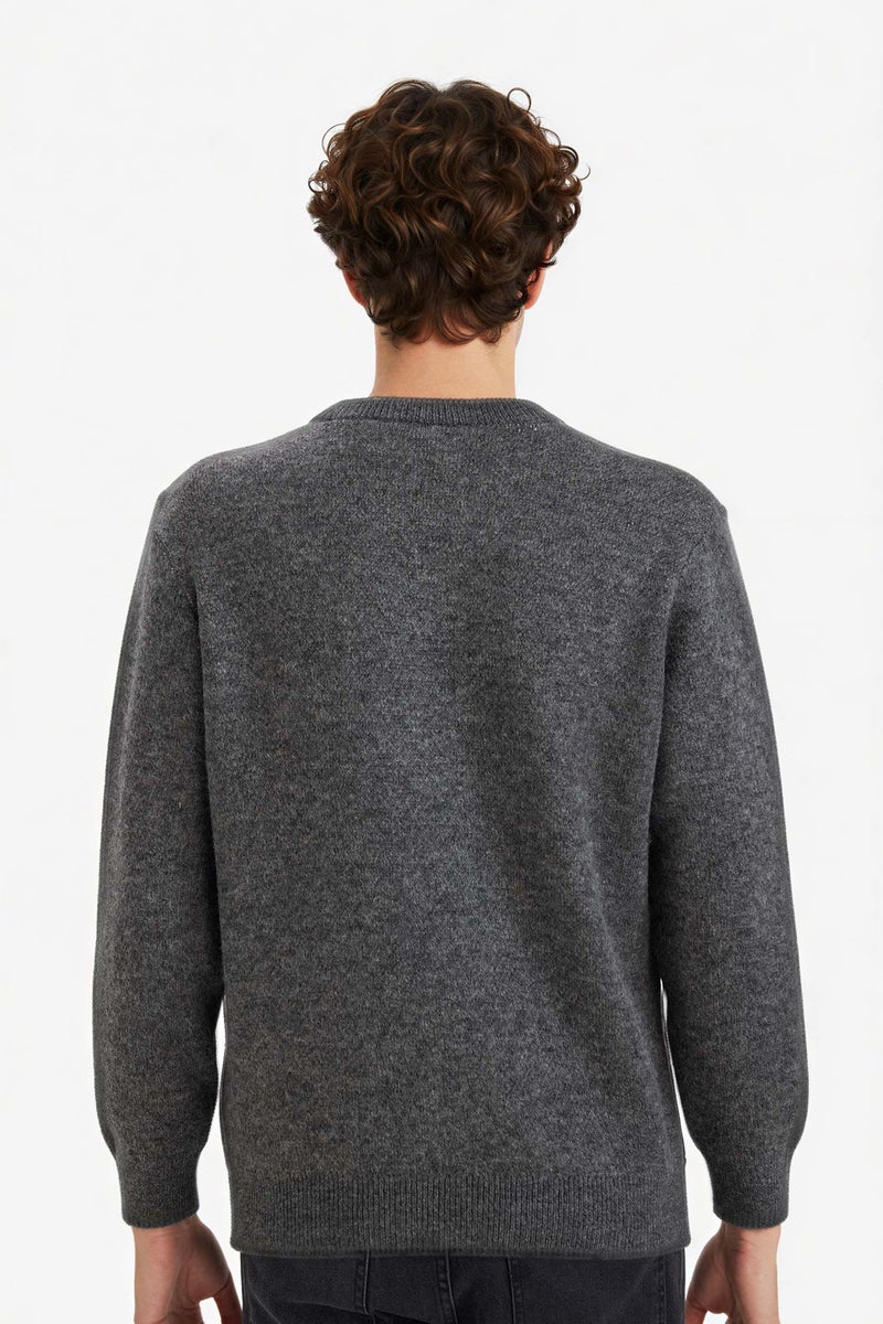 DeFacto Grey Man Standard Fit Knitwear Pullover Casual - Image 5